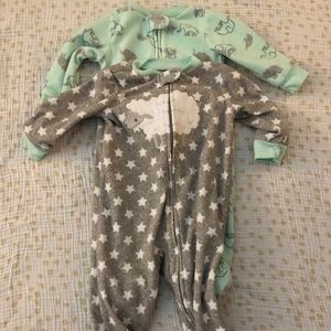 Two fleece size 3-6 month sleep n play
